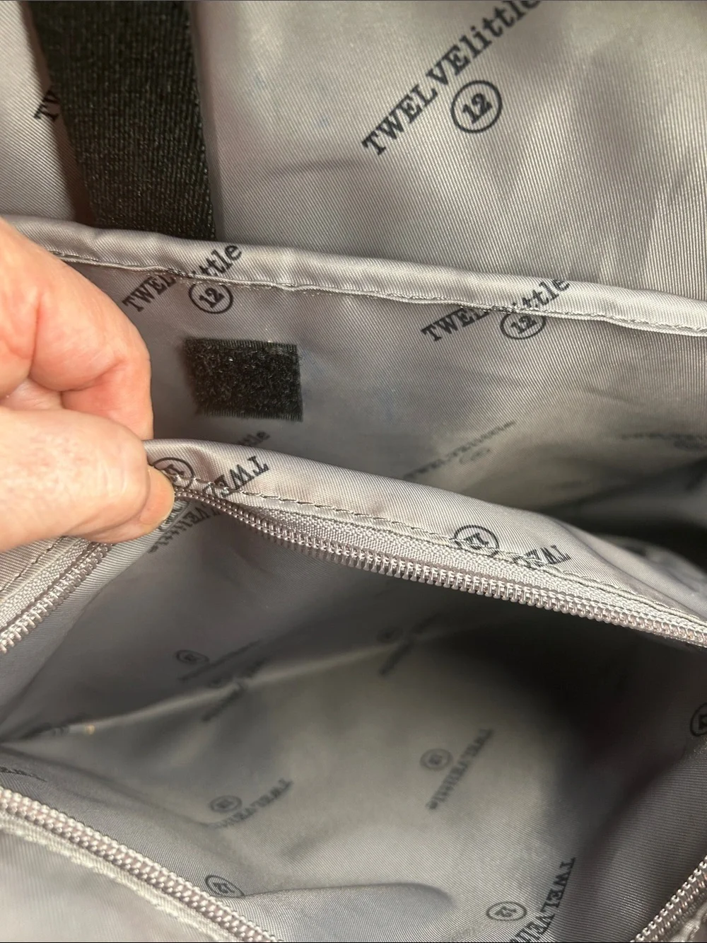 Light Gray Women's Backpack with Front Pocket and Side Pockets Dipper Bag